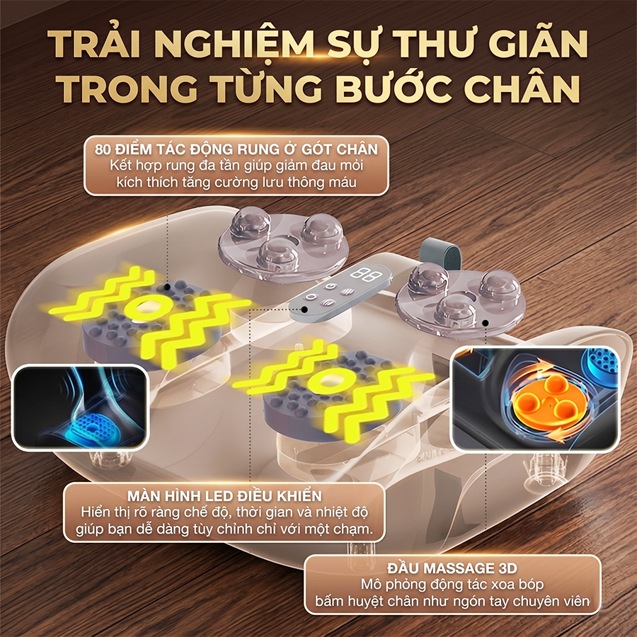 Máy massage chân và rung chân OKACHI JP-801 ( Màu đen)